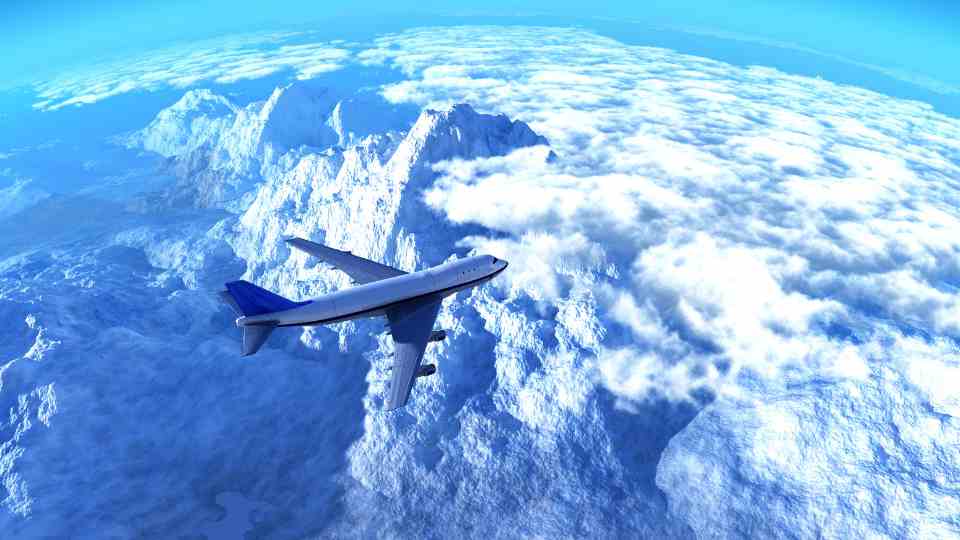 plane flying over high altitude